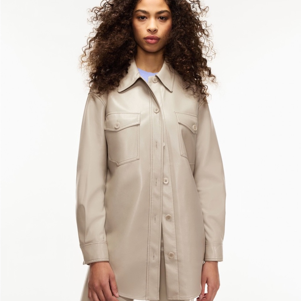Aritzia Wilfred The Ganna™ Faux Leather Shirt Jacket